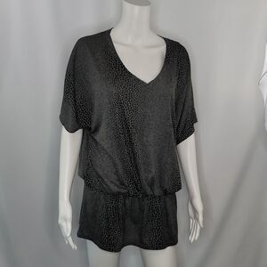 Kenneth Cole Black & Gray Short Sleeve Top